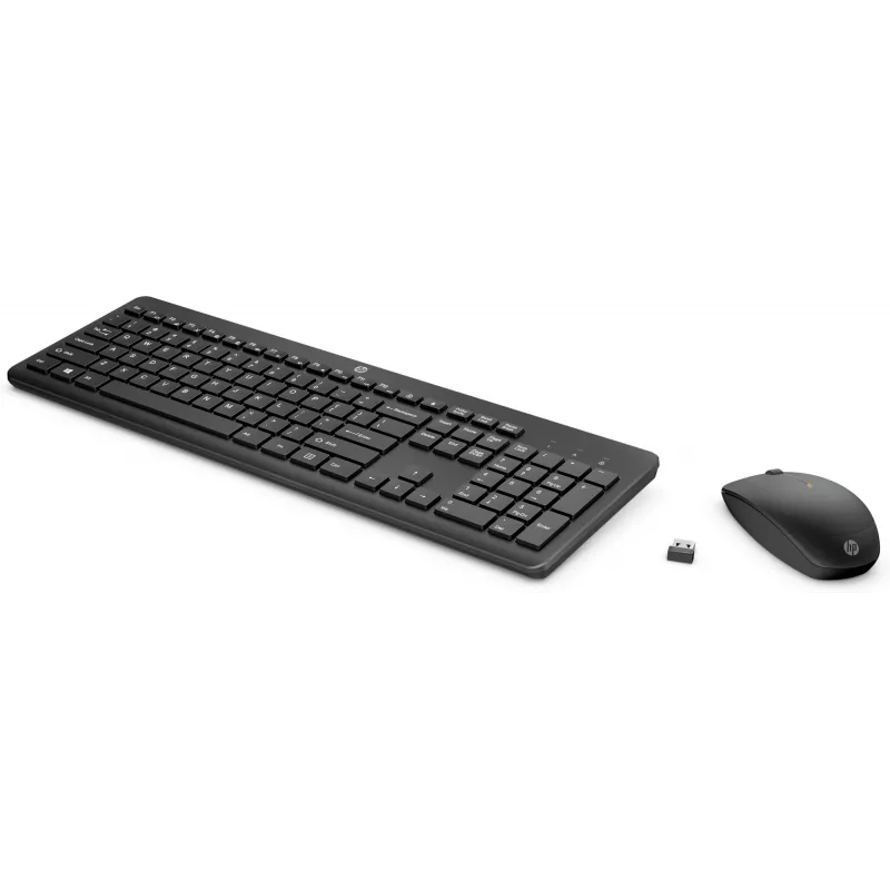 Combinación inalámbrica de ratón y teclado HP 235, tamaño completo (100 %), inalámbrico, RF Wireless, negro, ratón incluido