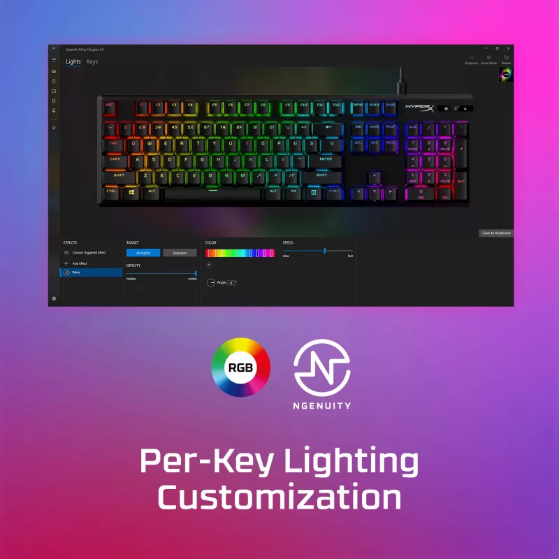 Teclado gaming mecánico HyperX Alloy Origins PBT HX Blue