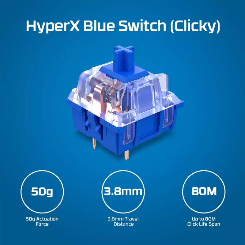 Teclado gaming mecánico HyperX Alloy Origins PBT HX Blue