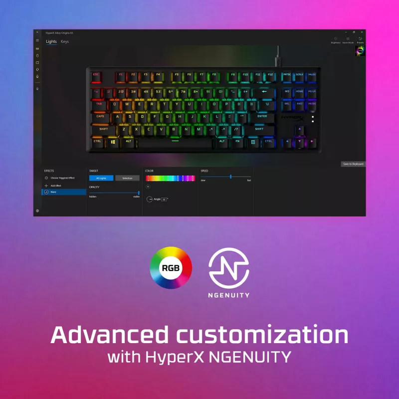 Teclado gaming mecánico HyperX Alloy Origins Core PBT HX Aqua