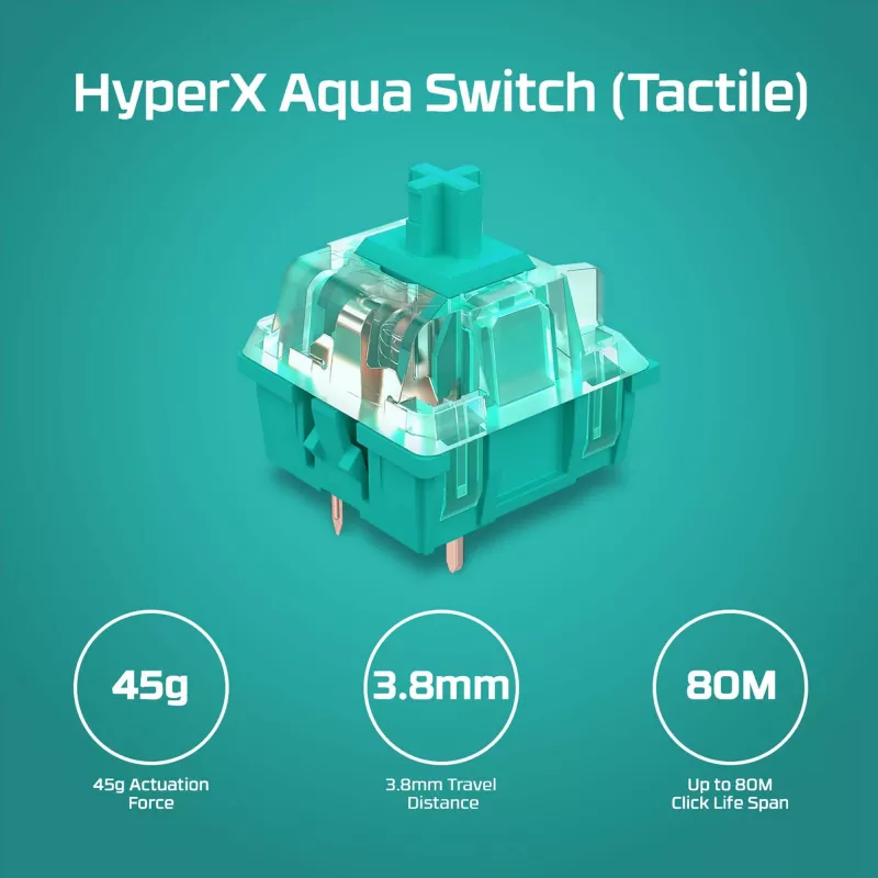 Teclado gaming mecánico HyperX Alloy Origins Core PBT HX Aqua