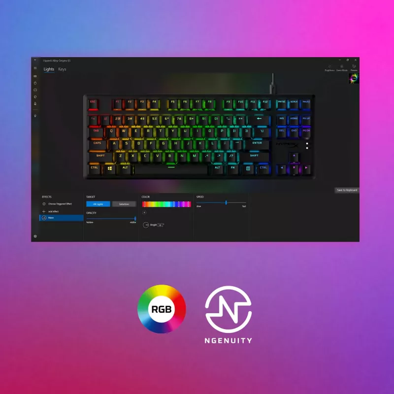 Teclado gaming mecánico HyperX Alloy Origins Core PBT HX Aqua