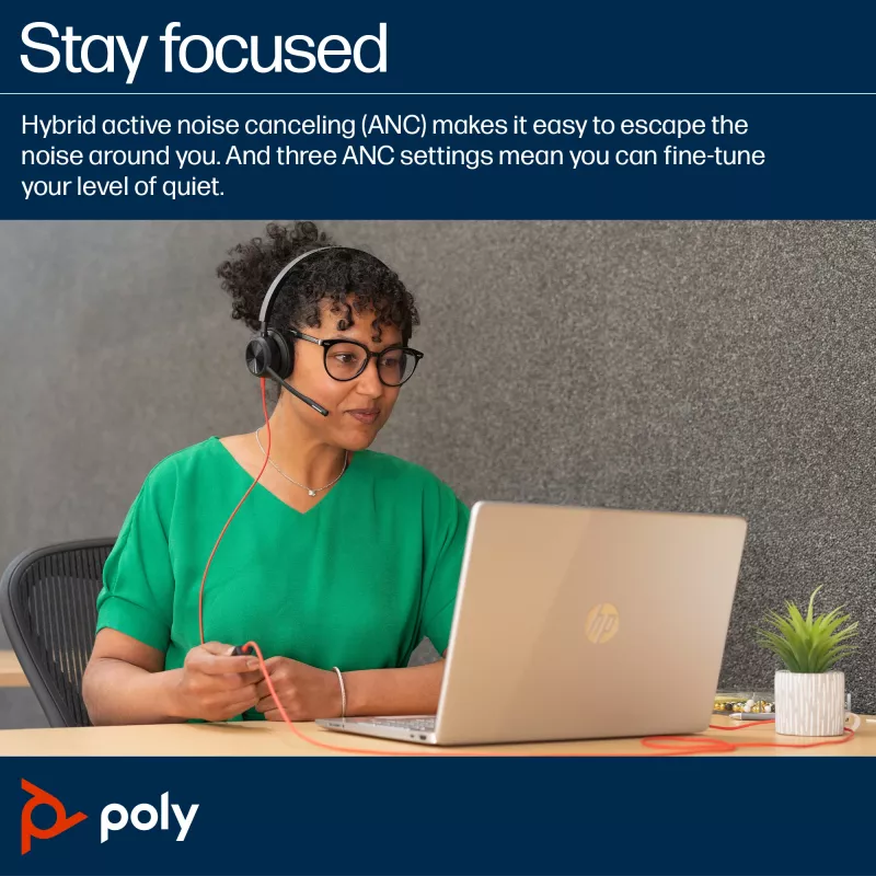 Auriculares HP Poly Poly Blackwire 8225 USB-C certificados para Microsoft Teams
