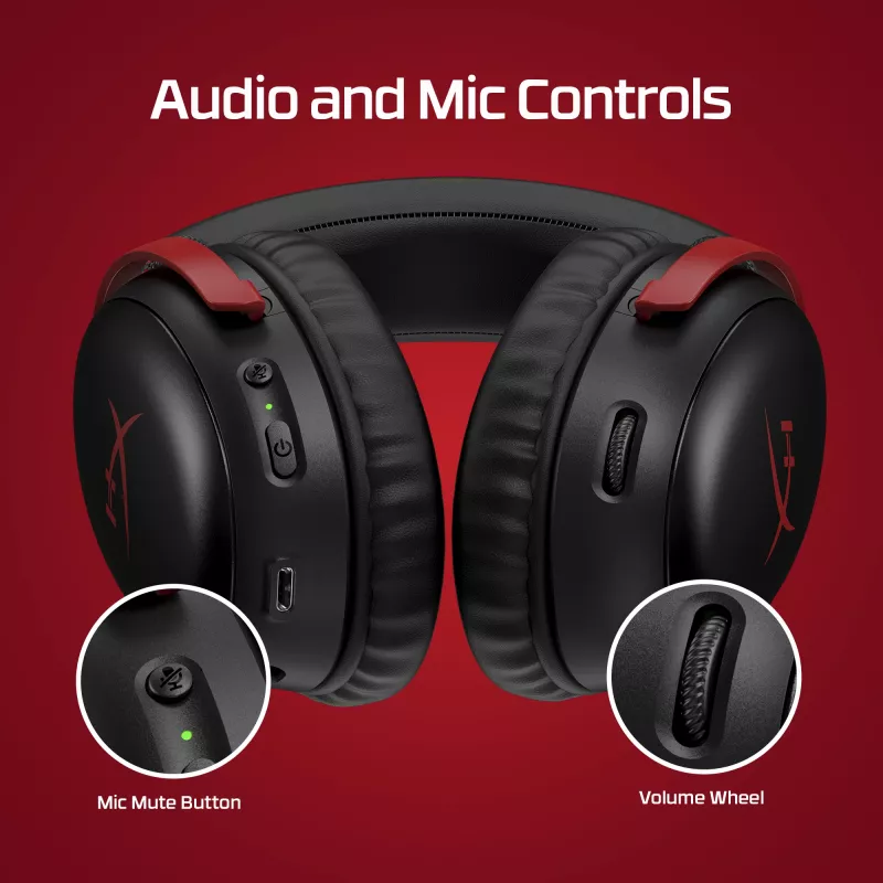 HyperX Cloud III Wireless - Auriculares gaming, negro, China, circumaurales, cerrados, activos, 155 mm