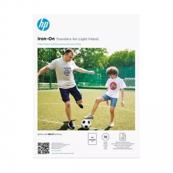 HP Iron-On Transfers para tejidos claros A4 (210 x 297 mm) 10 hojas