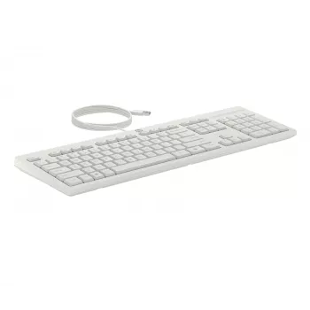 HP 225 Combinación de ratón y teclado con cable, tamaño completo (100 %), con cable, USB, Blanco, ratón incluido