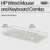 HP 225 Combinación de ratón y teclado con cable, tamaño completo (100 %), con cable, USB, Blanco, ratón incluido
