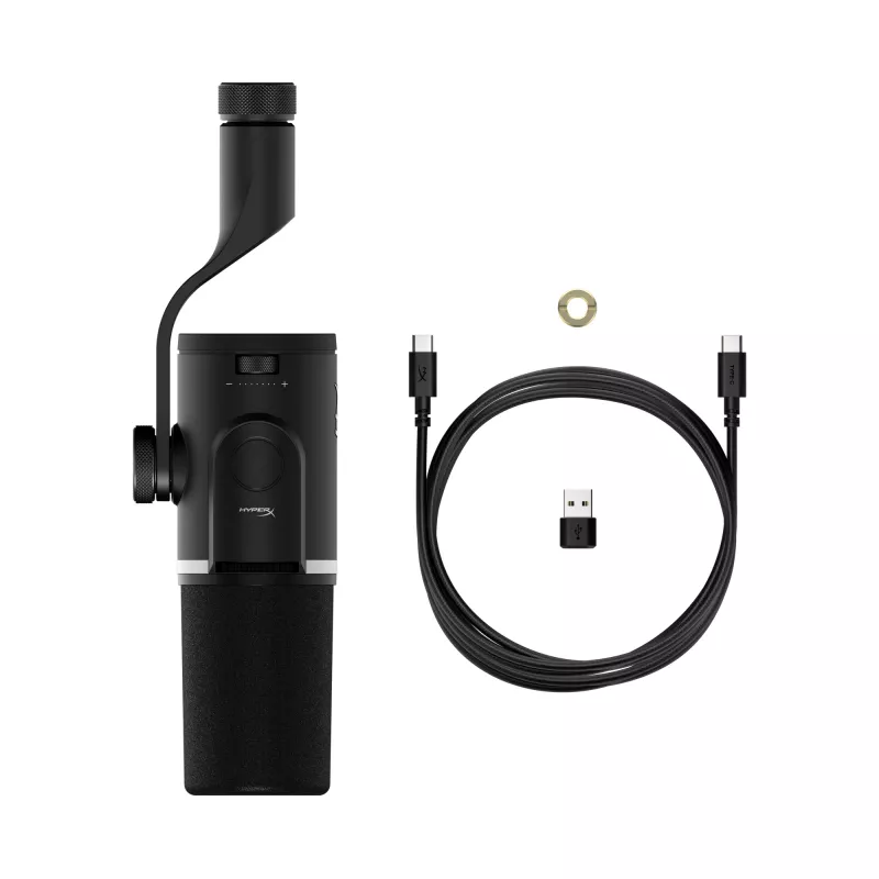 HyperX FlipCast – Micrófono dinámico USB/XLR (Negro), Micrófono dinámico, -10 dB, 20 - 20000 Hz, 0,05 %, 1 Ω, 192 kHz