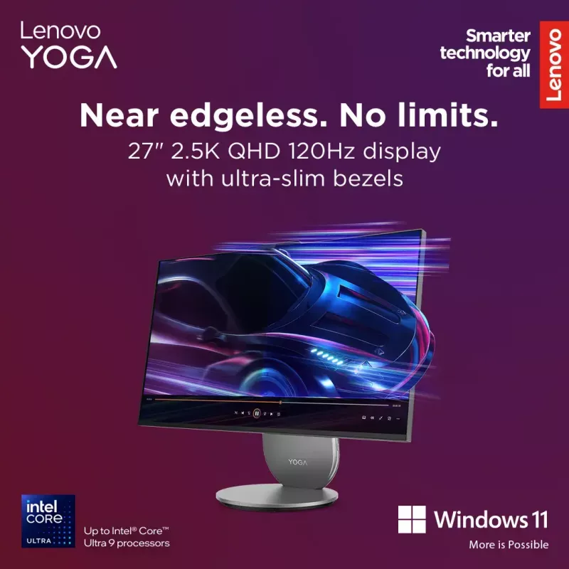 Todo en uno Lenovo Yoga AIO 9 27IAH10 — 27 inch QHD, Intel Core Ultra 7 255H, 16 GB LPDDR5x, 1 TB SSD, Intel Arc 140T, Windows 11 Home