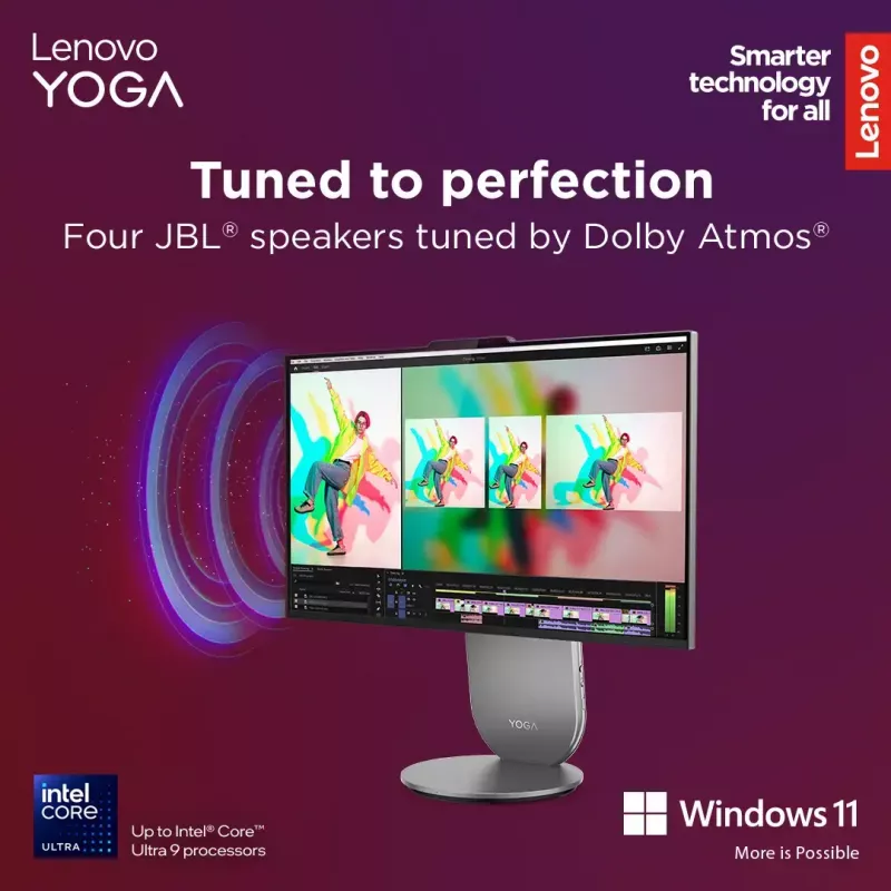 Todo en uno Lenovo Yoga AIO 9 27IAH10 — 27 inch QHD, Intel Core Ultra 7 255H, 16 GB LPDDR5x, 1 TB SSD, Intel Arc 140T, Windows 11 Home