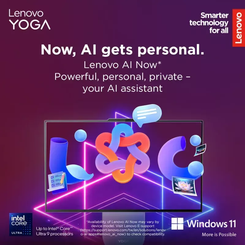 Todo en uno Lenovo Yoga AIO 9 27IAH10 — 27 inch QHD, Intel Core Ultra 7 255H, 16 GB LPDDR5x, 1 TB SSD, Intel Arc 140T, Windows 11 Home