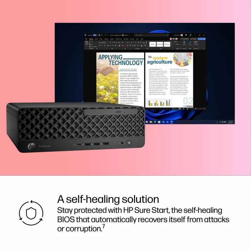PC HP ProDesk 4 SFF G1i AI — Intel Core Ultra 7 265 (5,3 GHz, 20 núcleos), 16 GB DDR5, 1 TB SSD NVMe, Windows 11 Pro, Wi-Fi 6E