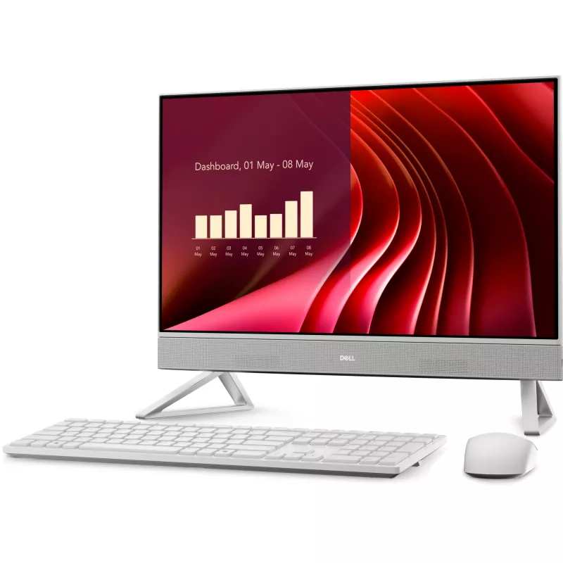 Todo en uno PC Dell EC24250 60,5 cm (23,8 inch) Full HD, Intel Core i5-1334U 4,6 GHz, 16 GB DDR5, 512 GB SSD, Windows 11 Pro, Wi‑Fi 6E, Blanco