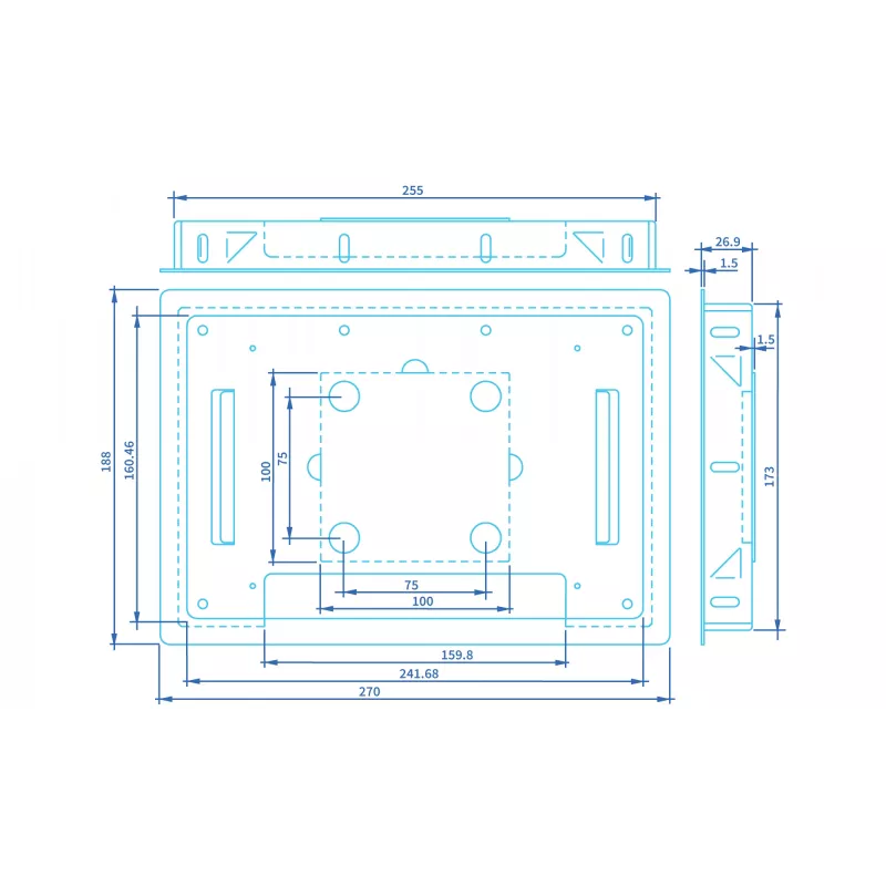 ProDVX FM-10S — soporte de monitor negro, 270×188×27,4 mm, 0,67 kg, 1 ud.