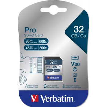 Memoria flash Verbatim Pro 32 GB SDHC UHS clase 10