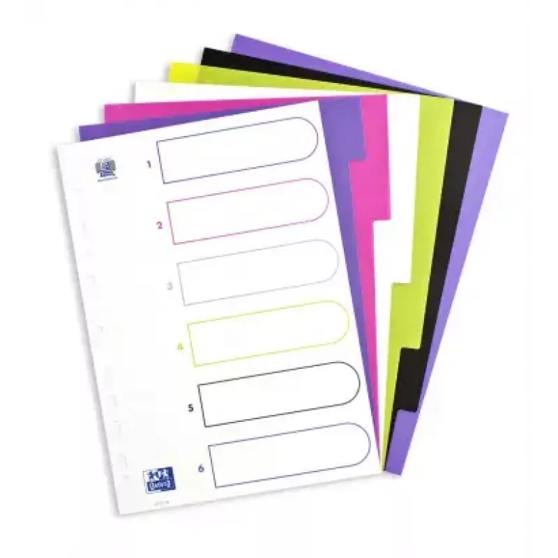 Separador Elba Oxford 400005445 — A4 polipropileno (PP), colores surtidos, 6 uds., 227×300 mm