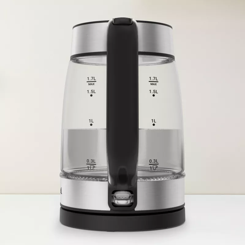 Hervidor de cristal Tefal KI605830 hervidor eléctrico 1,7 L 2200 W negro, plateado, transparente
