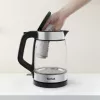Hervidor de cristal Tefal KI605830 hervidor eléctrico 1,7 L 2200 W negro, plateado, transparente