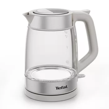 Hervidor de cristal Tefal KI605B30 hervidor eléctrico 1,7 L 2200 W gris, plateado, transparente