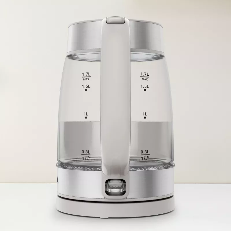 Hervidor de cristal Tefal KI605B30 hervidor eléctrico 1,7 L 2200 W gris, plateado, transparente