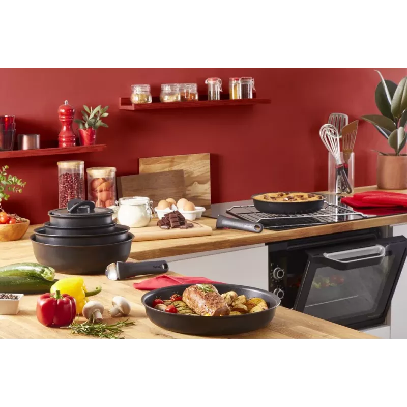 Set de ollas Tefal Ingenio L76391 – set mixto de aluminio, 4 piezas (ollas Ø16/18/20 cm) negro