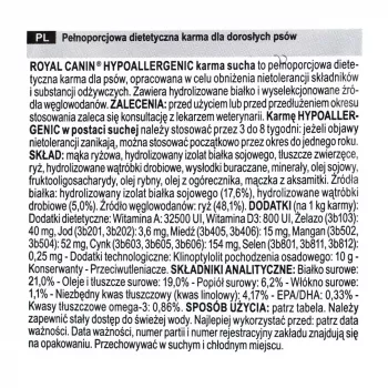 Royal Canin Hypoallergenic Adult pienso para perros 14 kg, hígado, arroz, verduras