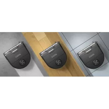 Robot aspirador Rowenta X‑Plorer RR9465WH — sin bolsa, forma D, depósito de polvo 0,35 l, 120 min de autonomía, Li‑Ion, 97×325×335 mm, negro