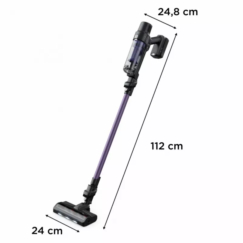 Rowenta RH6A31 Aspirador de escoba 2 en 1 batería en seco sin bolsa 140 W Negro, Morado