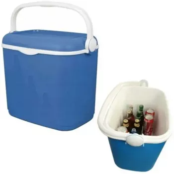 Bolsa isotérmica Keter High-rise 33 L — 49,8×33,3×41 cm, azul/blanco