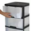Unidad de cajones de almacenamiento Curver 0806770146 — 5 cajones, 20 L cada uno, negro/transparente, 37×39×100 cm