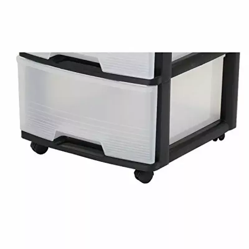 Unidad de cajones de almacenamiento Curver 0806770146 — 5 cajones, 20 L cada uno, negro/transparente, 37×39×100 cm