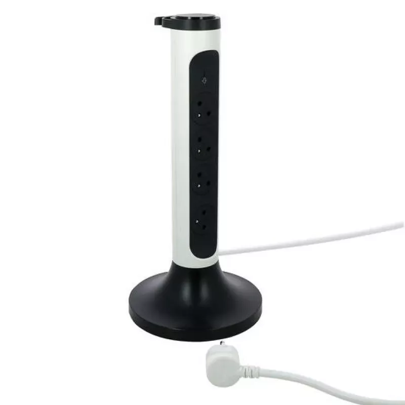 Legrand 049410 alargador 2 m 4 toma(s) de corriente interior gris, blanco