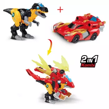 Figura de juego VTech Switch & Go Combo Mega Dragon — set de juego de dragón transformable en vehículo