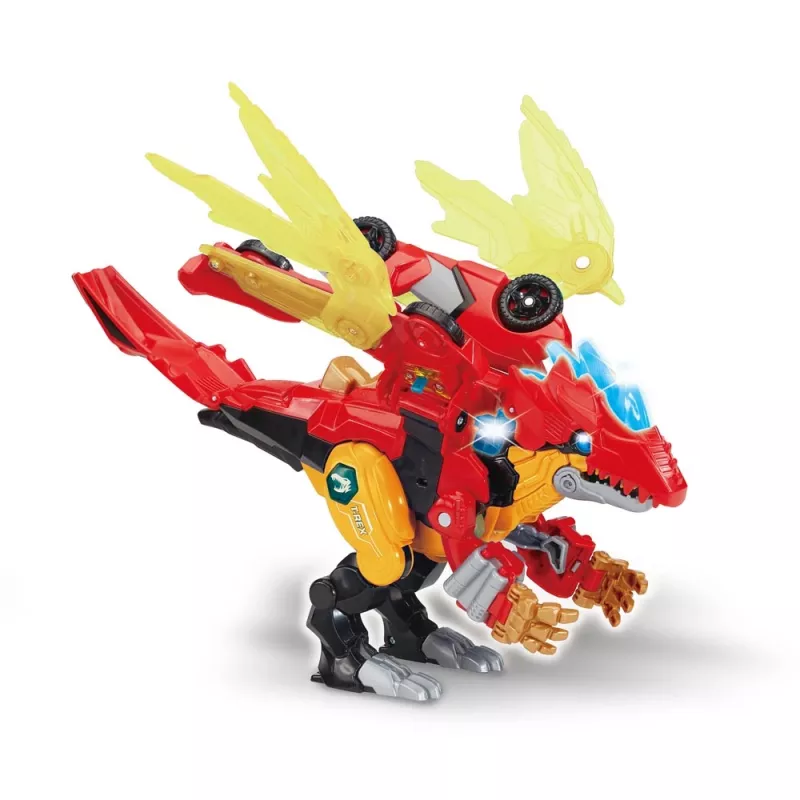 Figura de juego VTech Switch & Go Combo Mega Dragon — set de juego de dragón transformable en vehículo