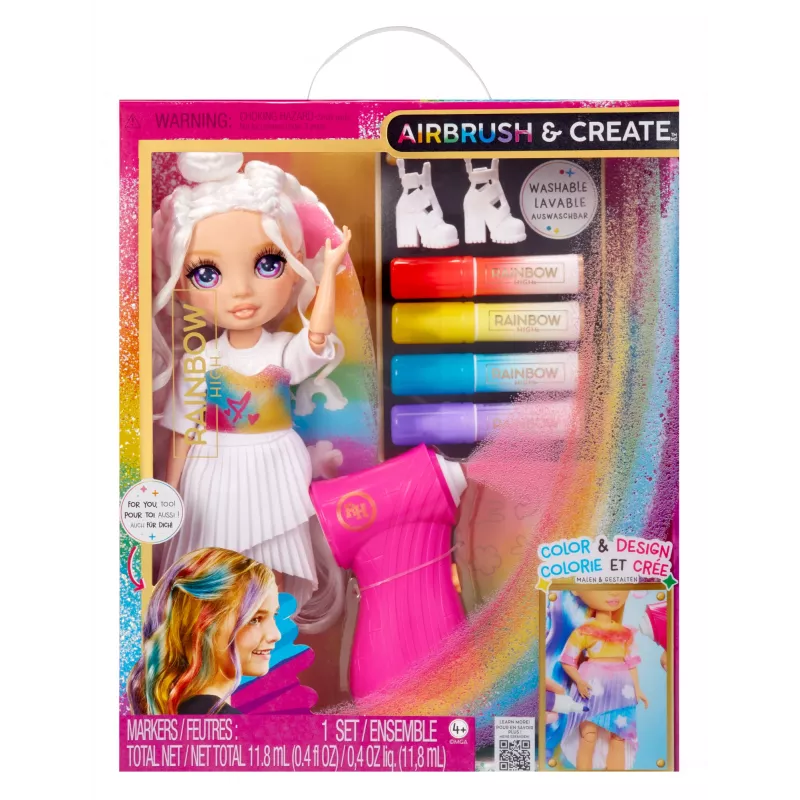 Muñecas de moda Rainbow High Air Brush & Create – Ojos morados, muñeca de moda, femenino, 4 años, niño/niña, multicolor
