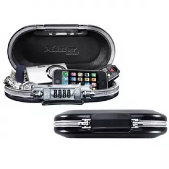 Caja fuerte portátil MASTER LOCK Safe Space pequeña con candado de combinación y cable