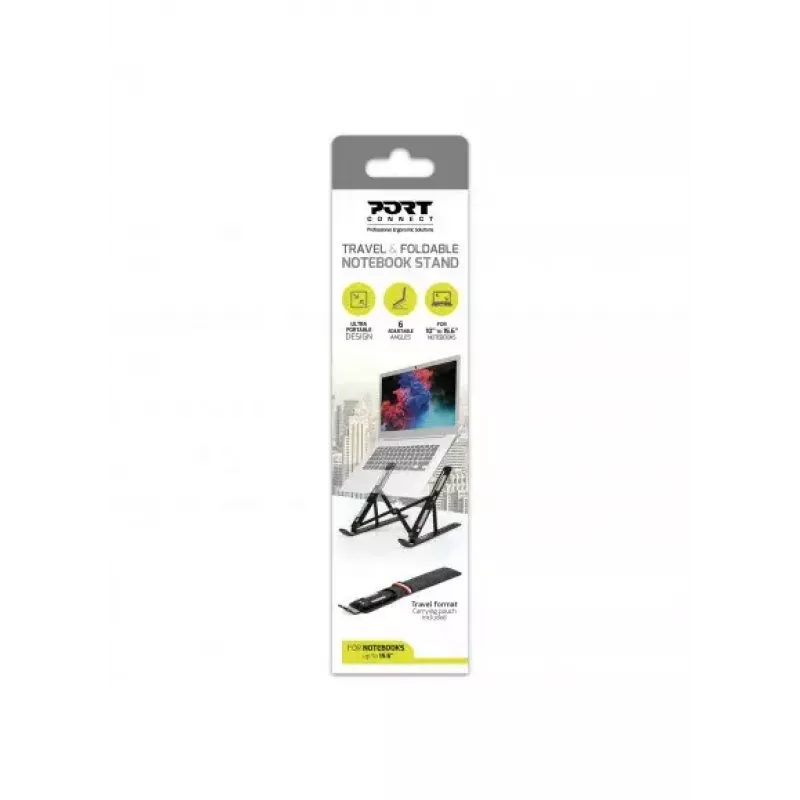 Soporte para portátil Port Designs 901107 negro aluminio 39,6 cm