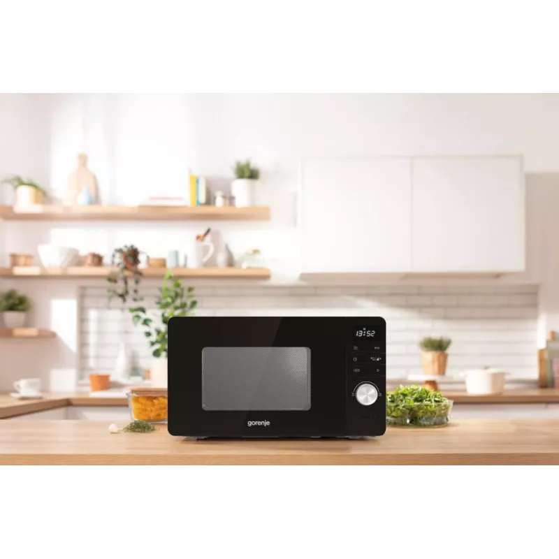 Microondas Gorenje MO20A3B, encimera, microondas solo, 20 l, 800 W, pantalla integrada, LED