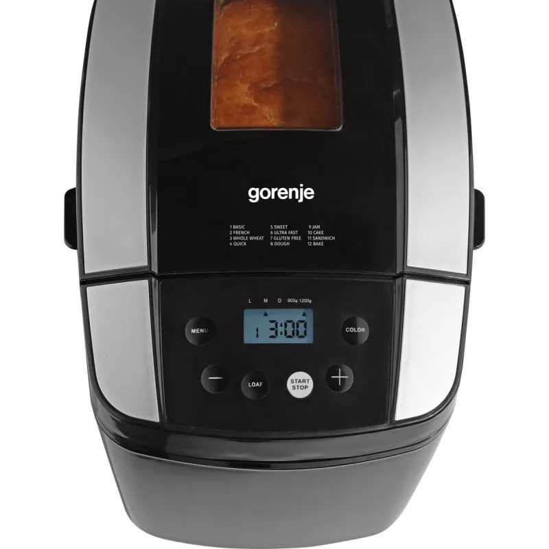 Máquina de pan Gorenje BM1210BK 800 W negra, gris