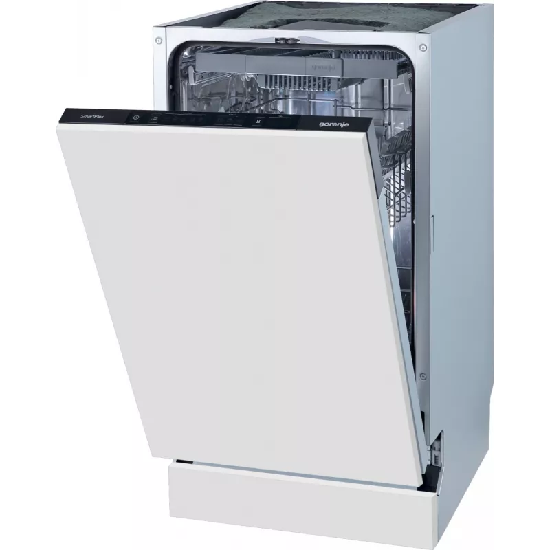 Lavavajillas Gorenje GV561D10 BK070, integrable bajo encimera, slimline (45 cm), blanco, estándar (80 - 85 cm), negro, botones