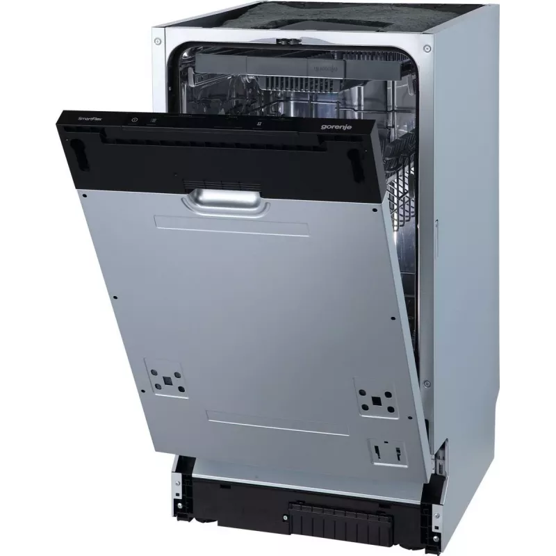 Lavavajillas Gorenje GV561D10 BK070, integrable bajo encimera, slimline (45 cm), blanco, estándar (80 - 85 cm), negro, botones