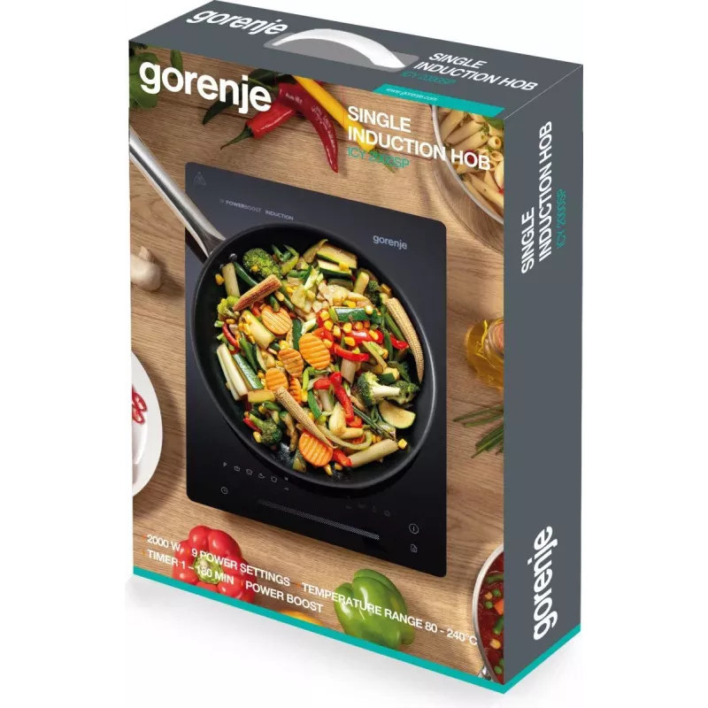 Gorenje ICY2000SP Placa de inducción negra de sobremesa 28 cm 1 zona