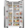 Gorenje Side by side NRR9185DAXLWD BK065B, de libre instalación, puerta americana, gris, LED, en la puerta, R600a