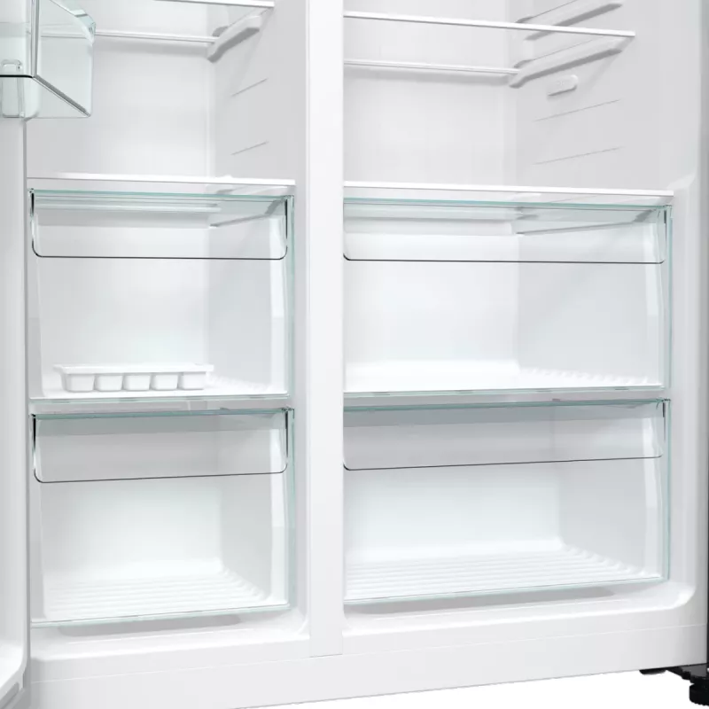 Gorenje Side by side NRR9185DAXLWD BK065B, de libre instalación, puerta americana, gris, LED, en la puerta, R600a