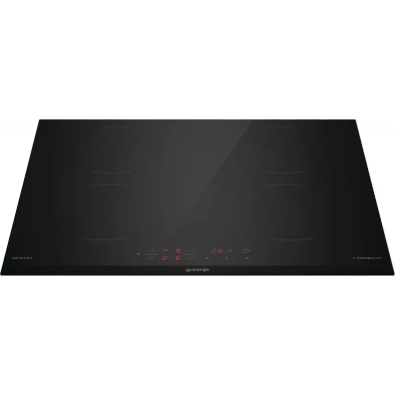 Gorenje Placa de inducción GI6401BCE RAL9017, negra, empotrable, 59,5 cm, placa de inducción, vitrocerámica, 4 zonas