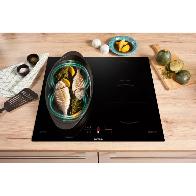 Gorenje Placa de inducción GI6421BSC, negra, empotrable, 59,5 cm, placa de inducción, vitrocerámica, 4 zonas