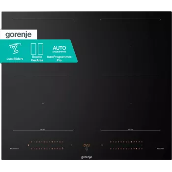 Gorenje Placa de inducción GI6443BSCWF, negra, empotrable, 60 cm, placa de inducción, vitrocerámica, 4 zonas