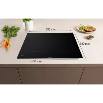 Gorenje Placa de inducción GI6443BSCWF, negra, empotrable, 60 cm, placa de inducción, vitrocerámica, 4 zonas