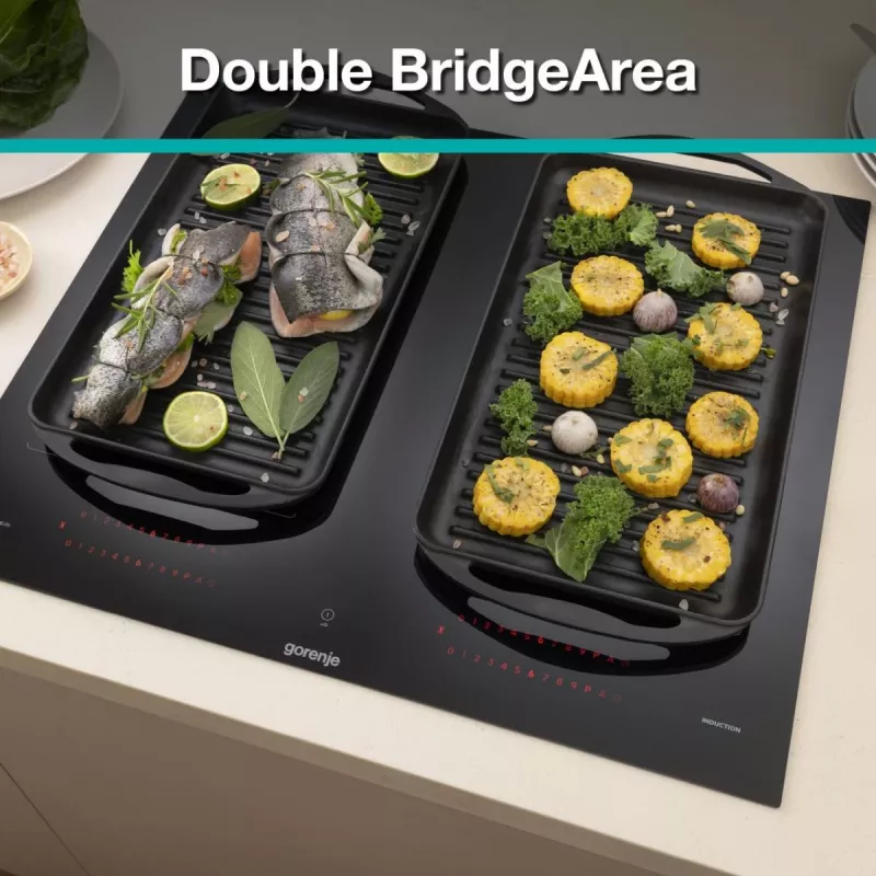 Gorenje Placa de inducción GI6443BSCWF, negra, empotrable, 60 cm, placa de inducción, vitrocerámica, 4 zonas