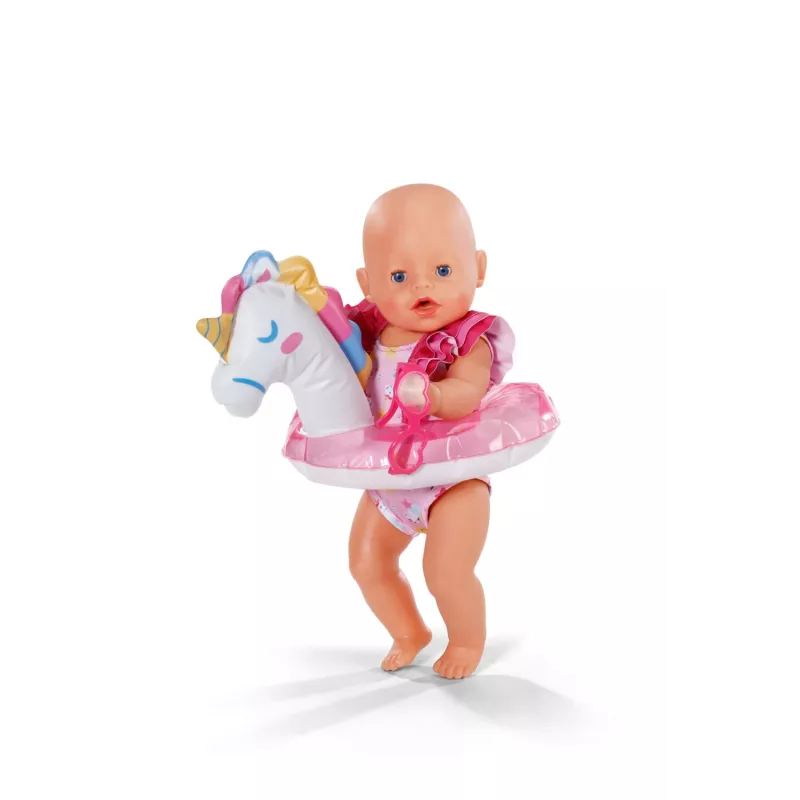 BABY born set de baño unicornio 43 cm, ropa de baño para muñecas, 3 años